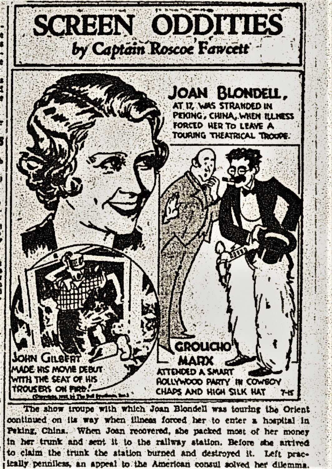 1932 July 15 p15 Screen Oddities Blondell Marx (2).JPG