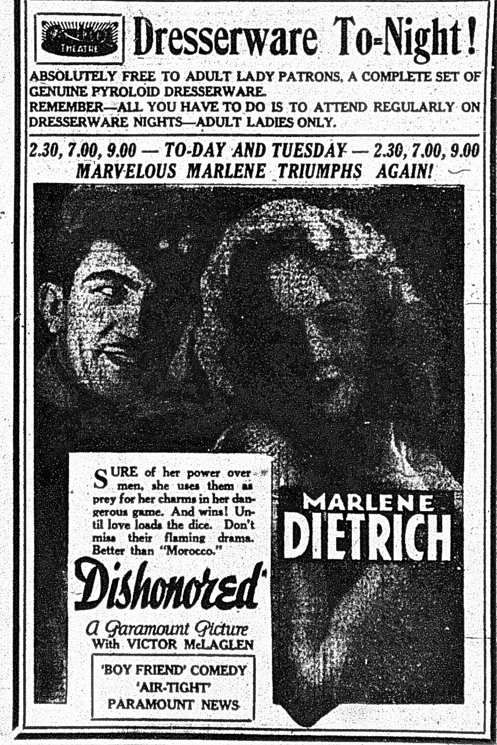 1931 May 11 p13 Capitol Dietrich dresserwar (2).JPG