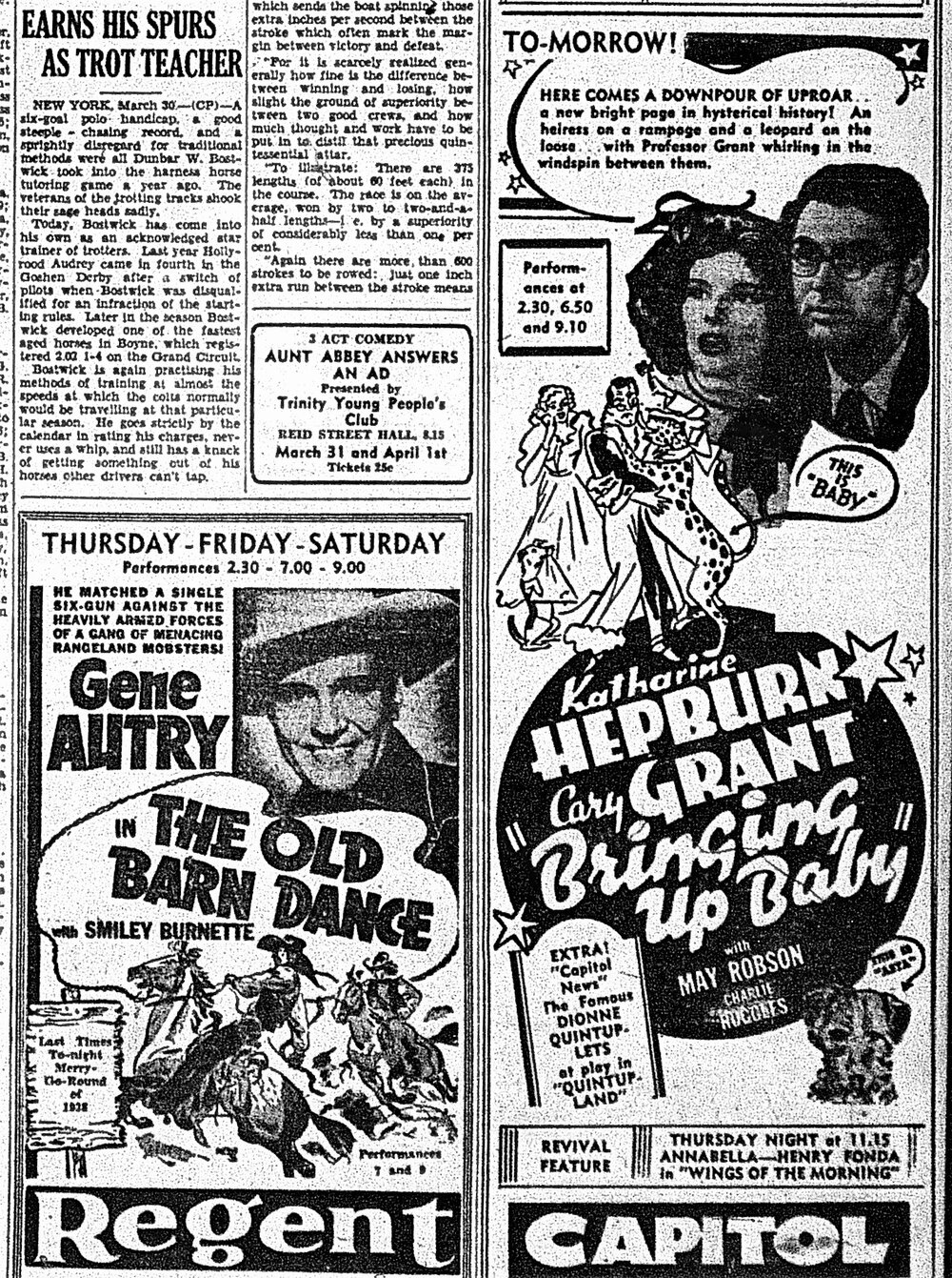 1938 March 30 p7 Regent & Capitol Bringing up Baby (2).JPG