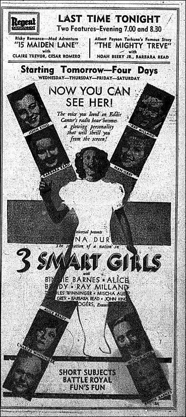 1937 Feb 16 p9 Regent 3 smart girls durbin.JPG