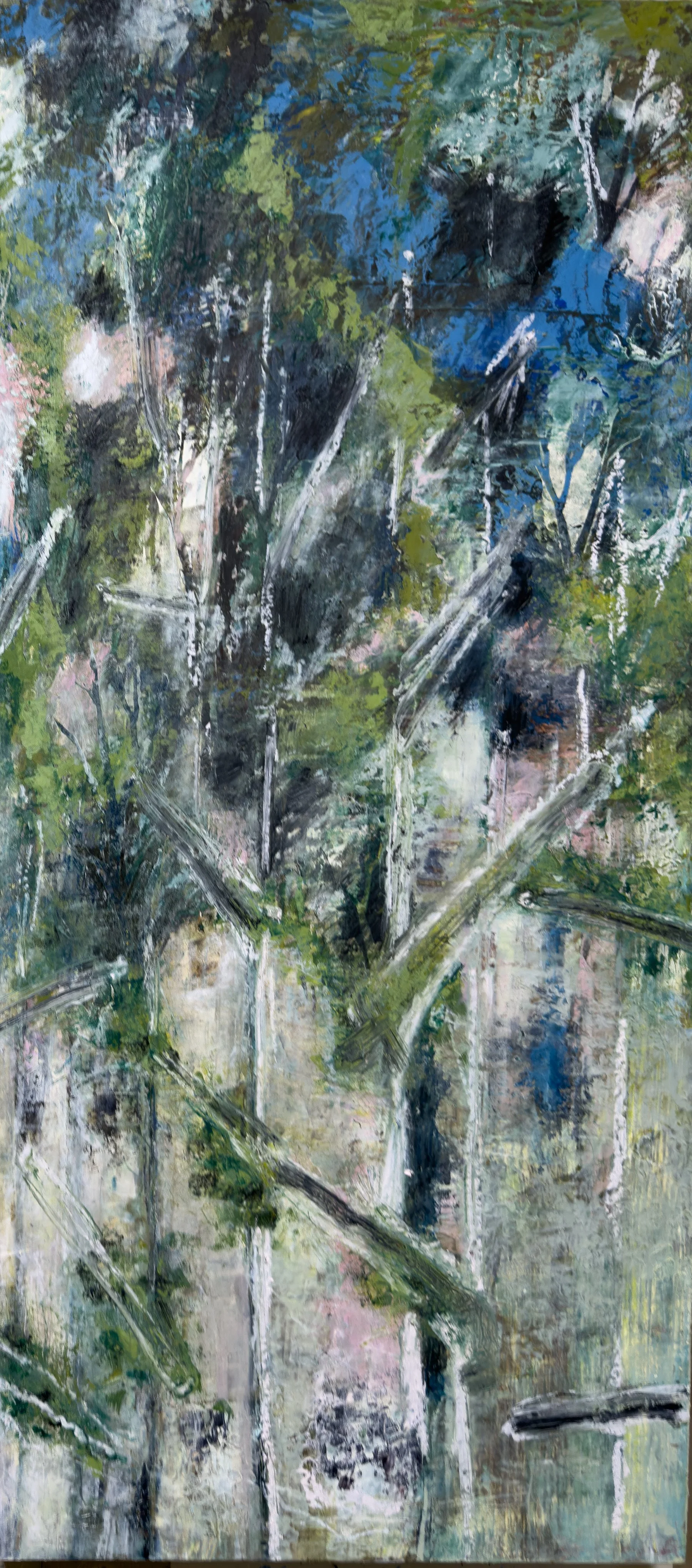 Pass It On
 

 36 x 16/ Oil and cold wax mixed media on custom birch panel  2026 / Available 