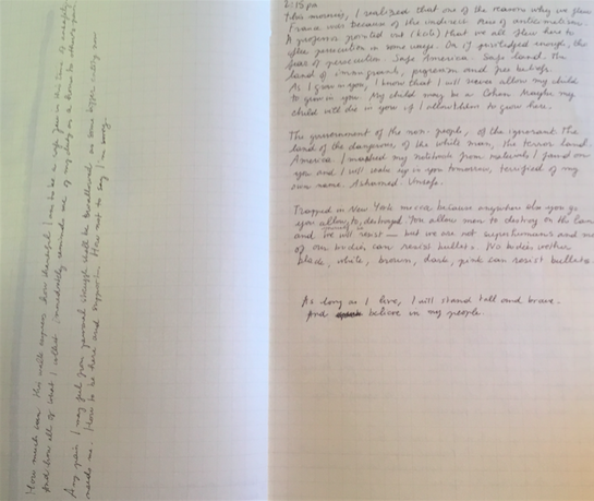 Unrevised notebook entry from 10/29/18