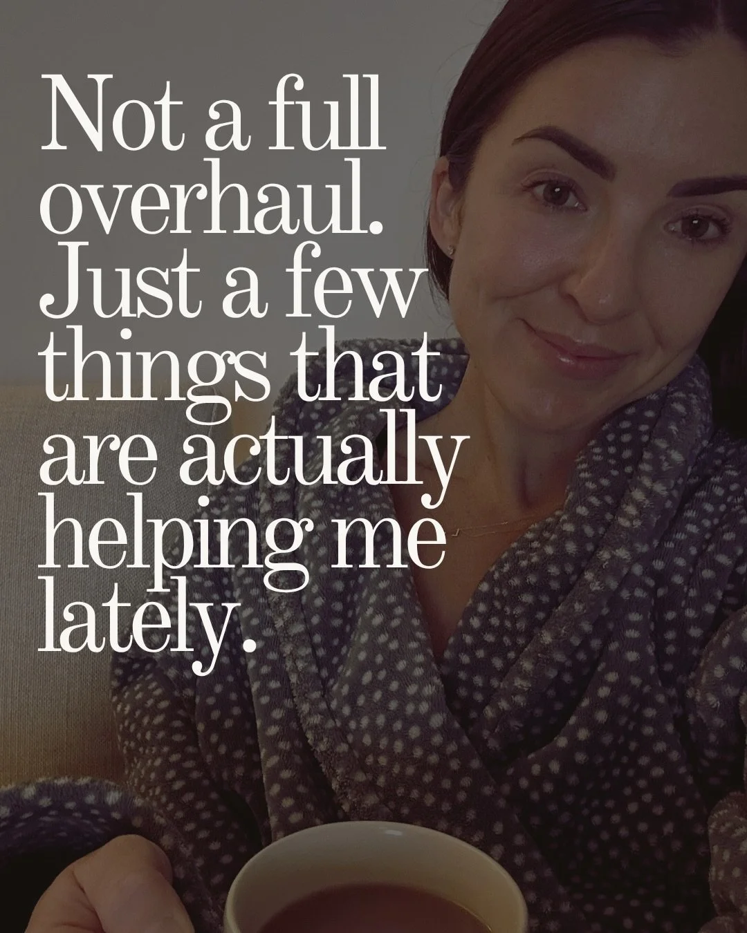 Not a full overhaul. 
Just a few things that are actually helping me feel better lately, especially around energy + mood shifts throughout the month. 

I wasn&rsquo;t always a fan of supplementing, but I&rsquo;m noticing as I get older&hellip; some t