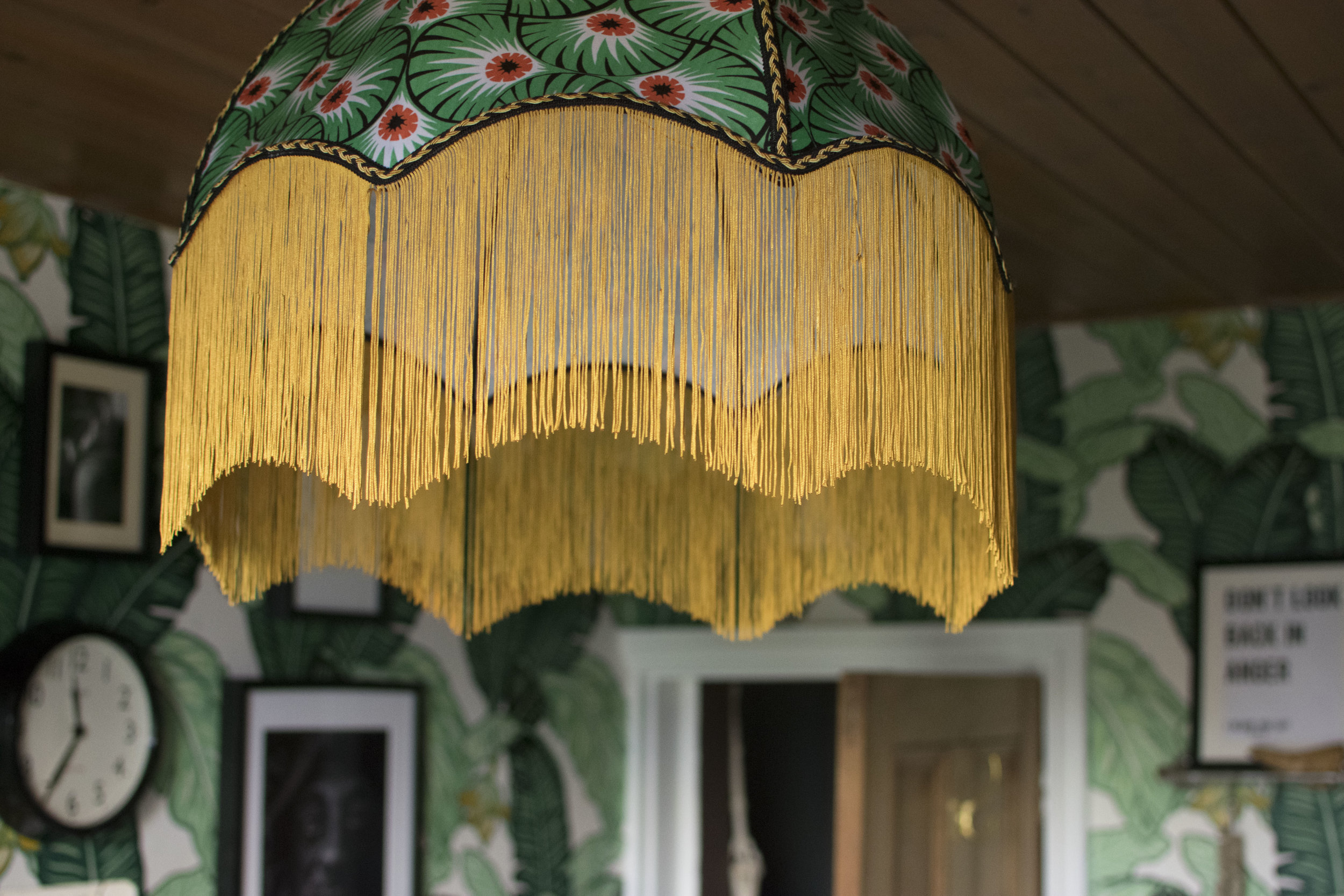 In the picture above is a striking lampshade by Ann Hayman Design , as above