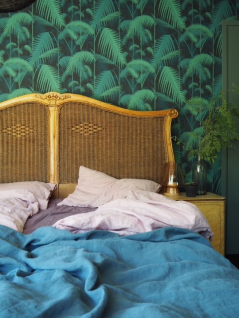 Cole and Son Wallpaper in the bedroom.