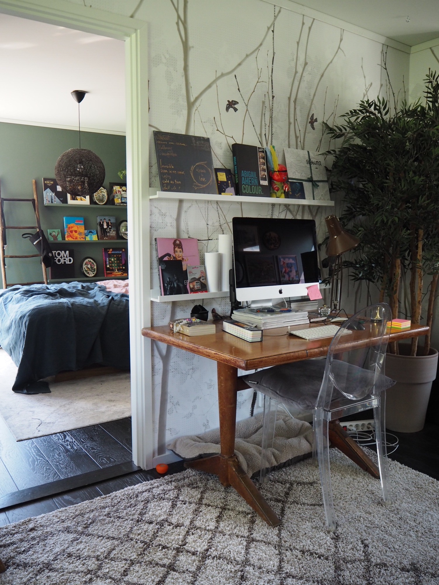 Maria's study area outside of the main bedroom
