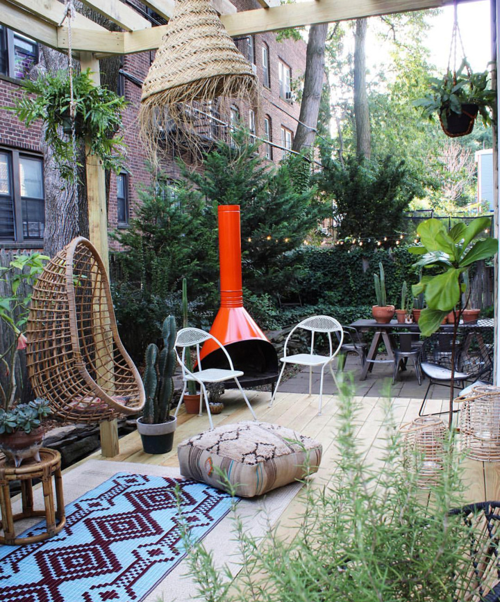 The guys' latest project, their outdoor seating area.