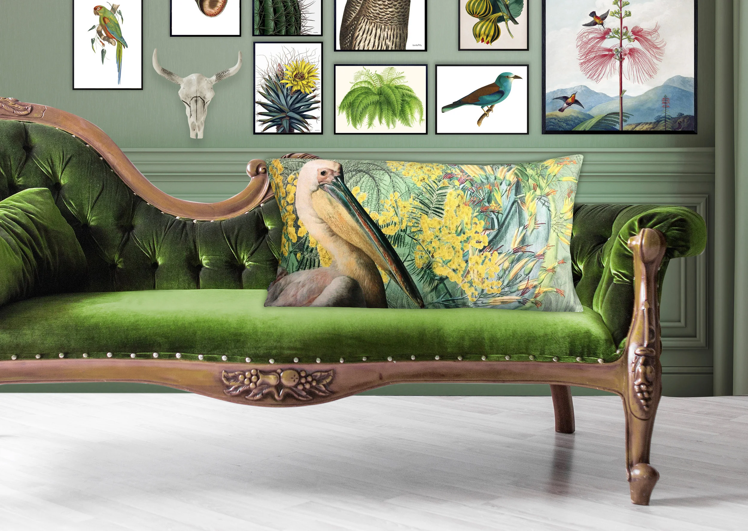 Pelican Oversized Velvet Cushion- With Pad (available from end of March) - Audenza