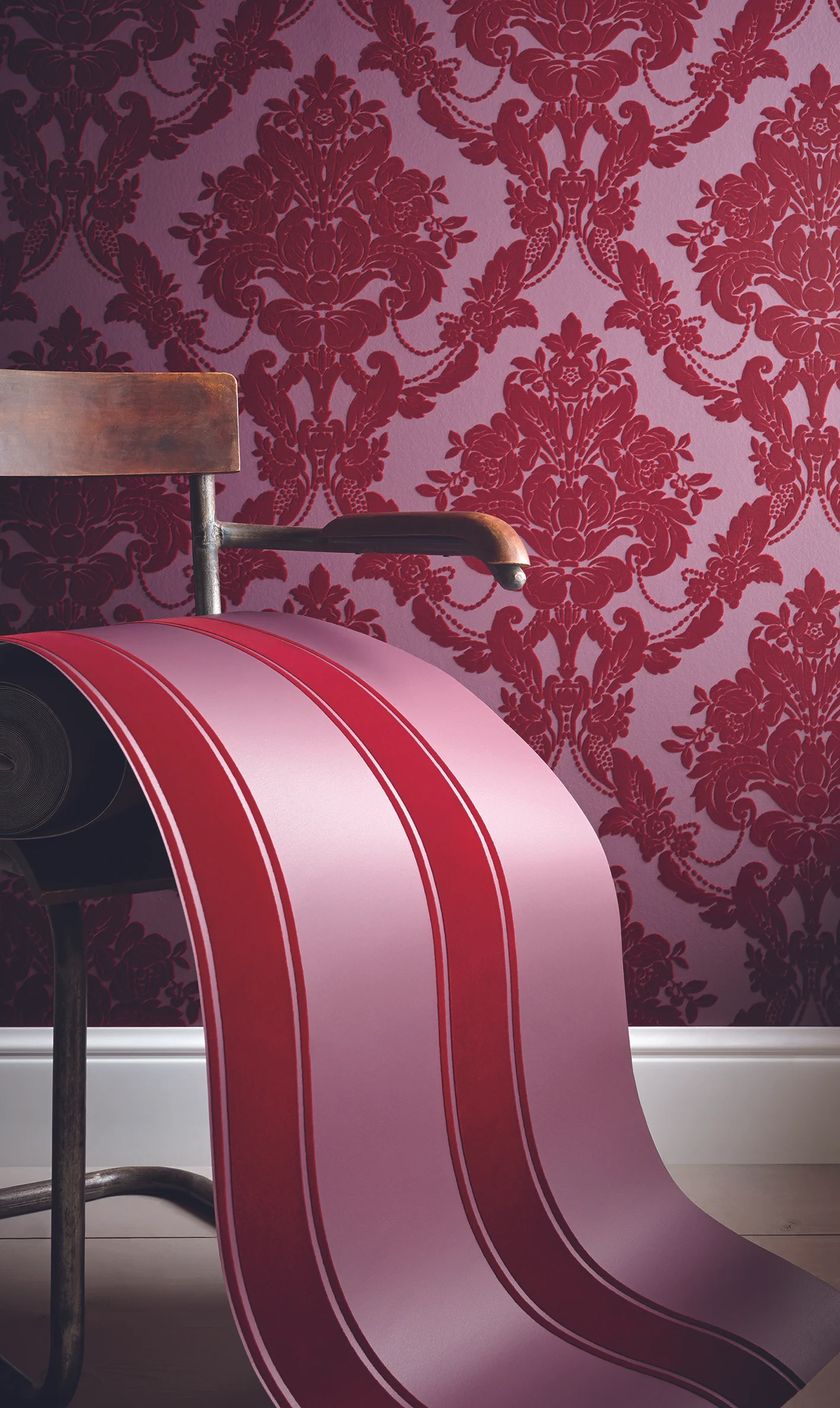 Sophie Conran for Arthouse Palais Stripe Scarlet Wallcovering - ARTHOUSE