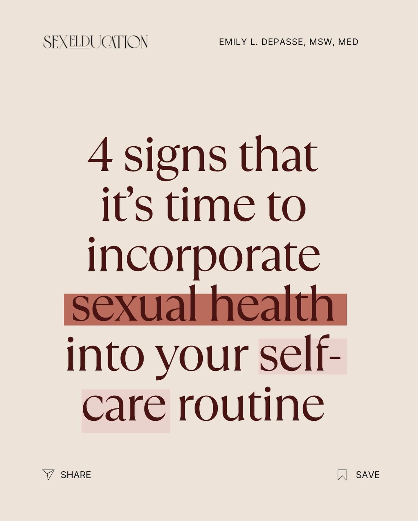 Do you have a self-care routine? If yes, are you including sexual health?

Here are 4 signs that it&rsquo;s time to incorporate sexual health into your self-care routine.

1. You can&rsquo;t remember the last time you had an STI screening

Scheduling