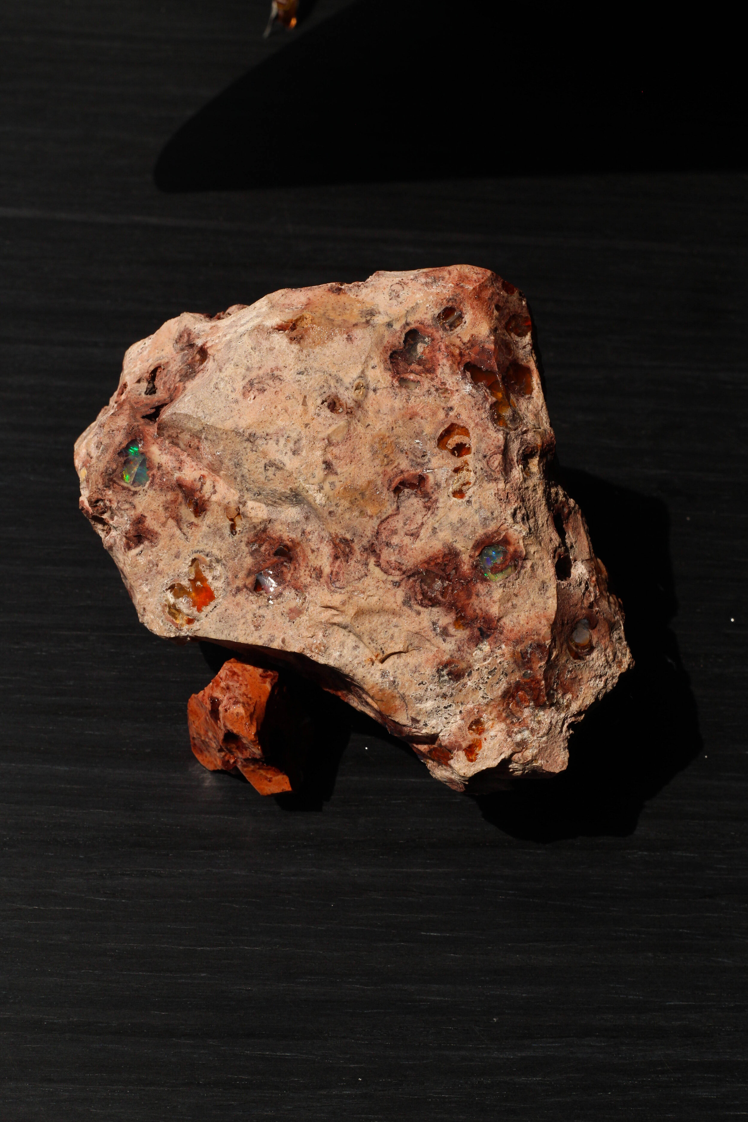 Mexican Fire Opals in rhyolite matrix