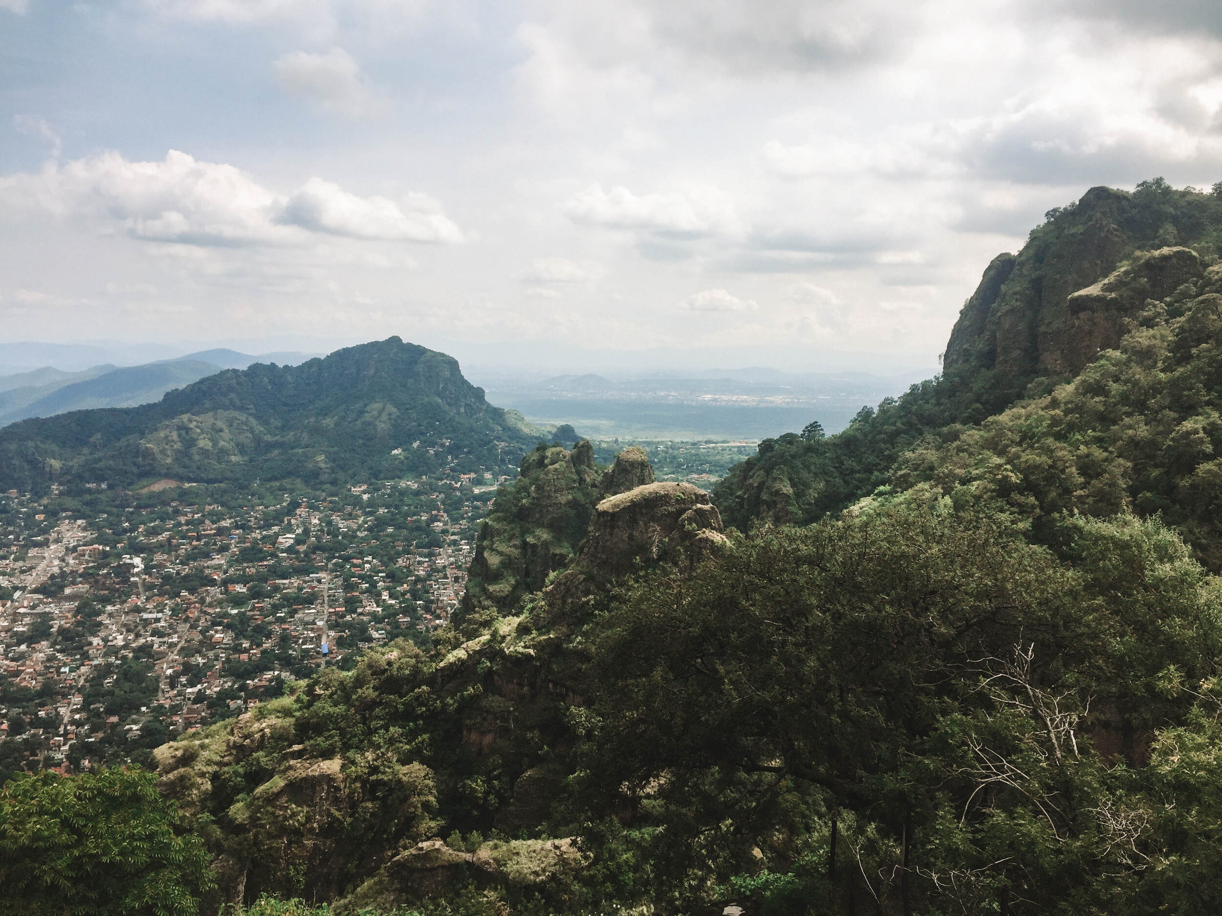 View of Tepoztlán from the top of El Tepozteco
