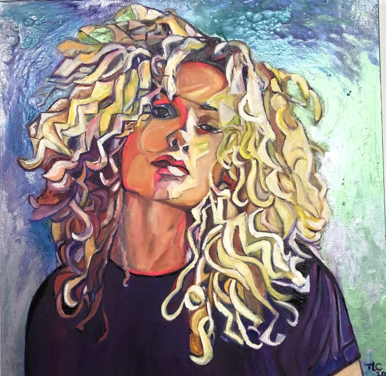  24x24 oil and glass paint 