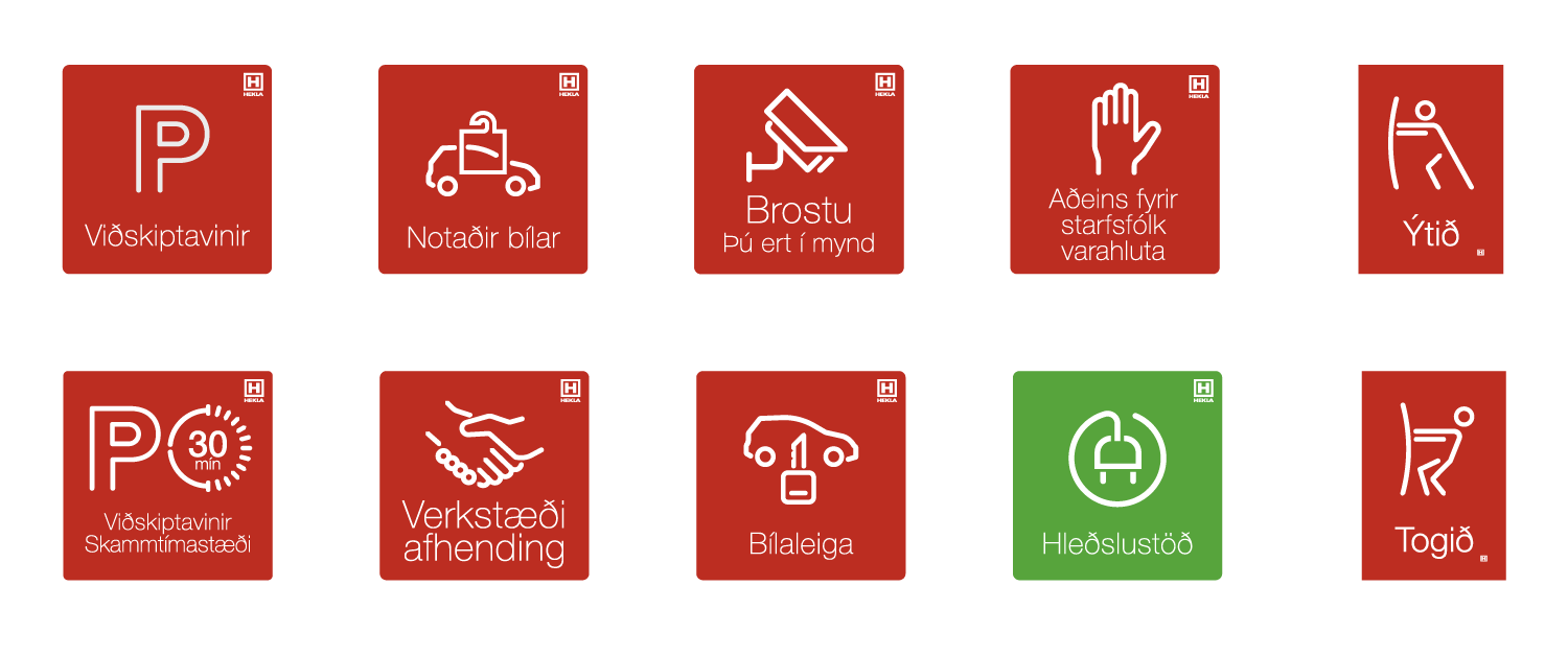 Skilti og merkingar