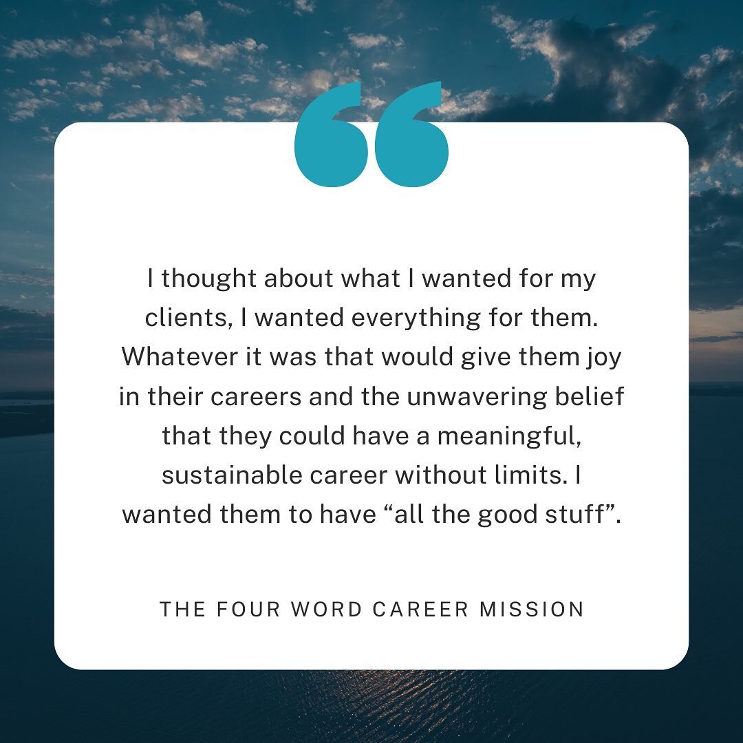 I&rsquo;m bringing #allthegoodstuff and more into my #careerforyears practice. Read about the intention behind this phrase in my latest blog post by clicking through the link in the bio!