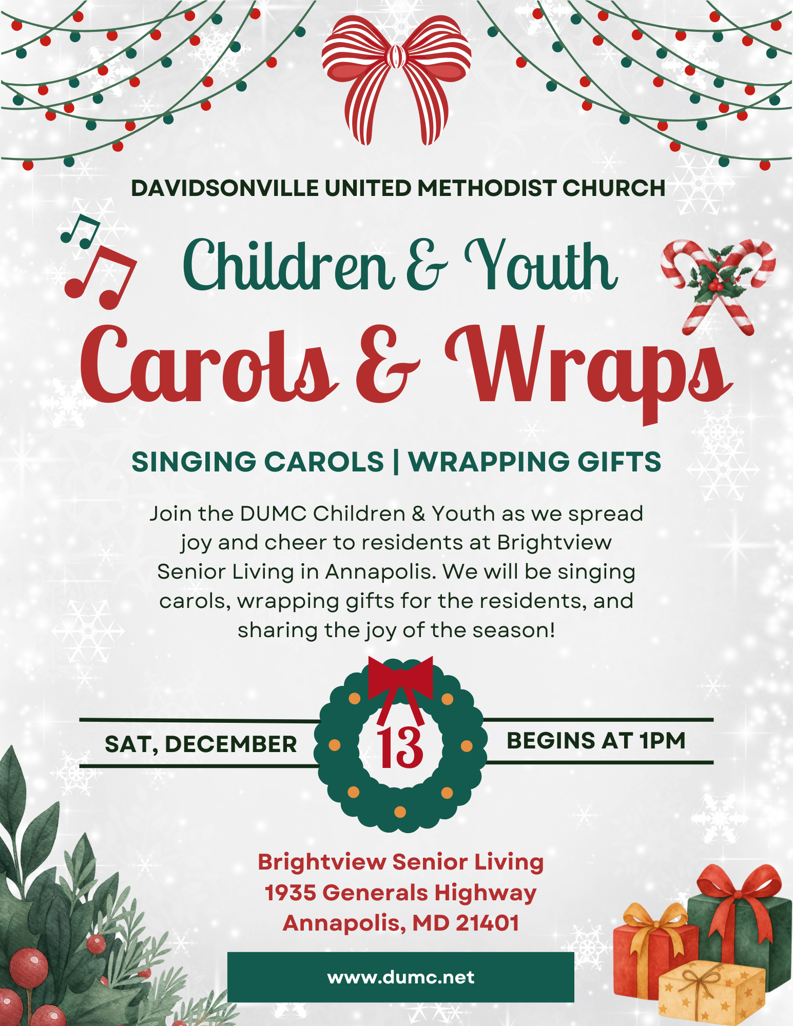 Carols & Wraps (A Children & Youth Event!)