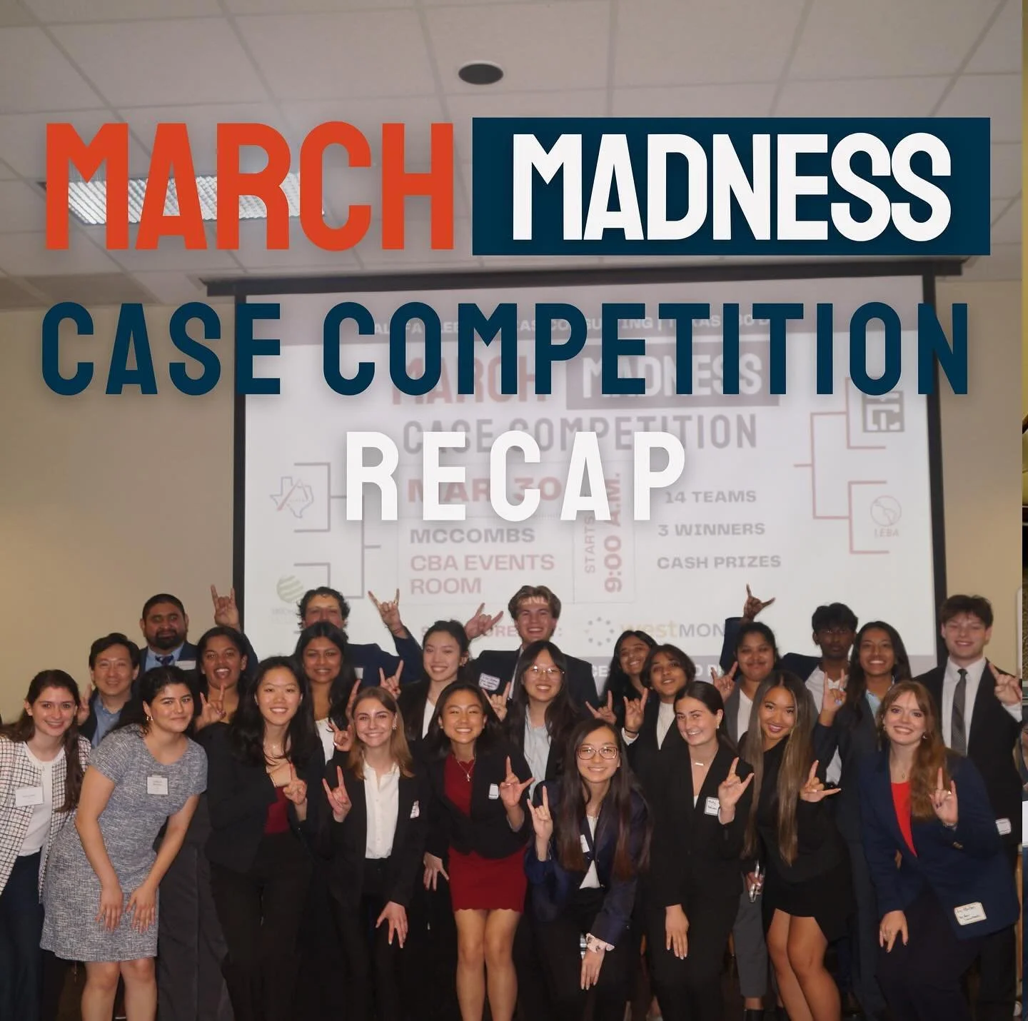 SPRING 2024 CASE COMP RECAP! 🏦🧑🏻&zwj;💼📑
Thank you to everyone who participated last weekend in our March Madness Case Competition with West Monroe! Congratulations to our winners and we hope everyone used this as an opportunity to improve on the