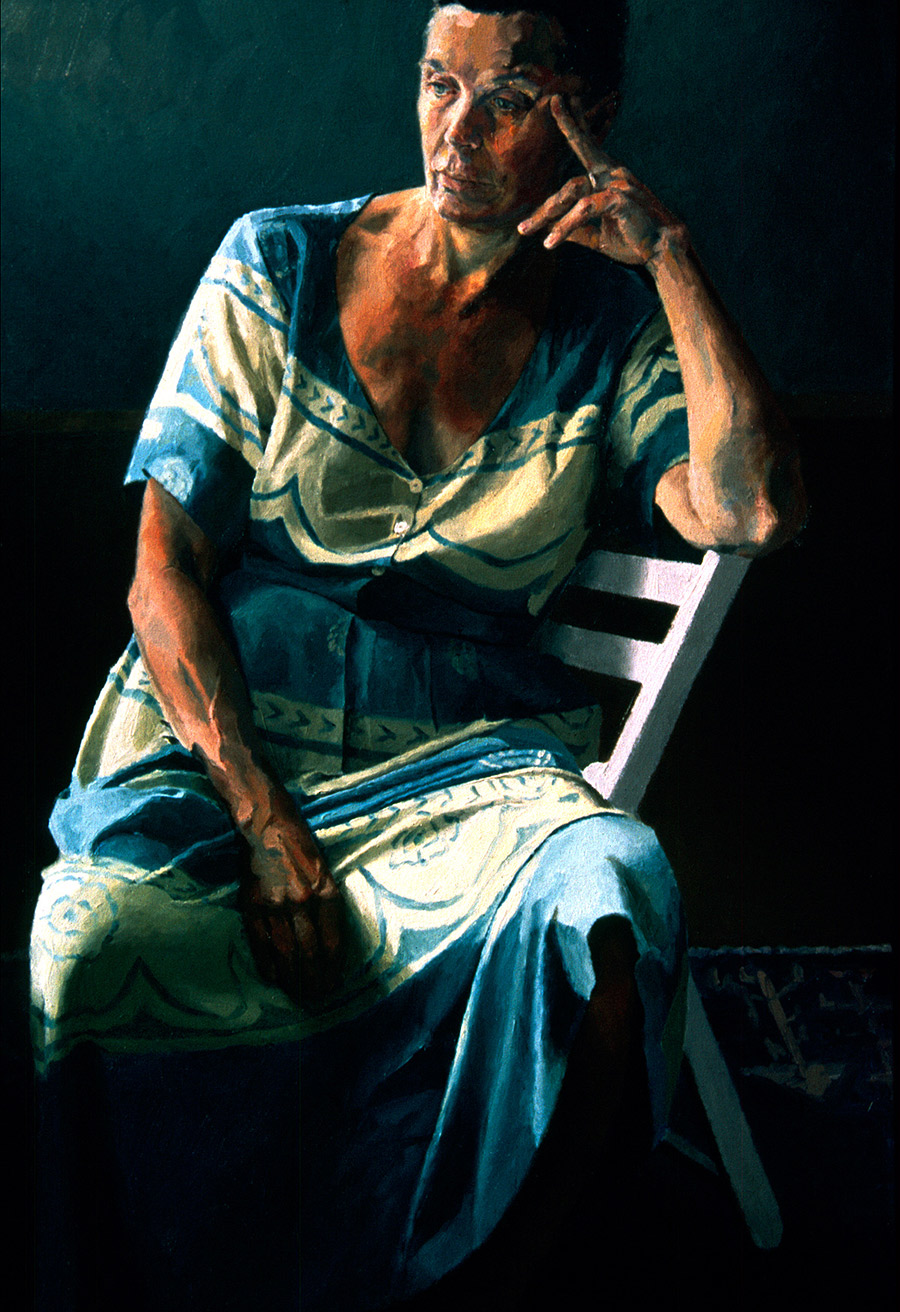   Sharon in Space , Oil on Canvas, 1997, 54" x 36", Private Collection 