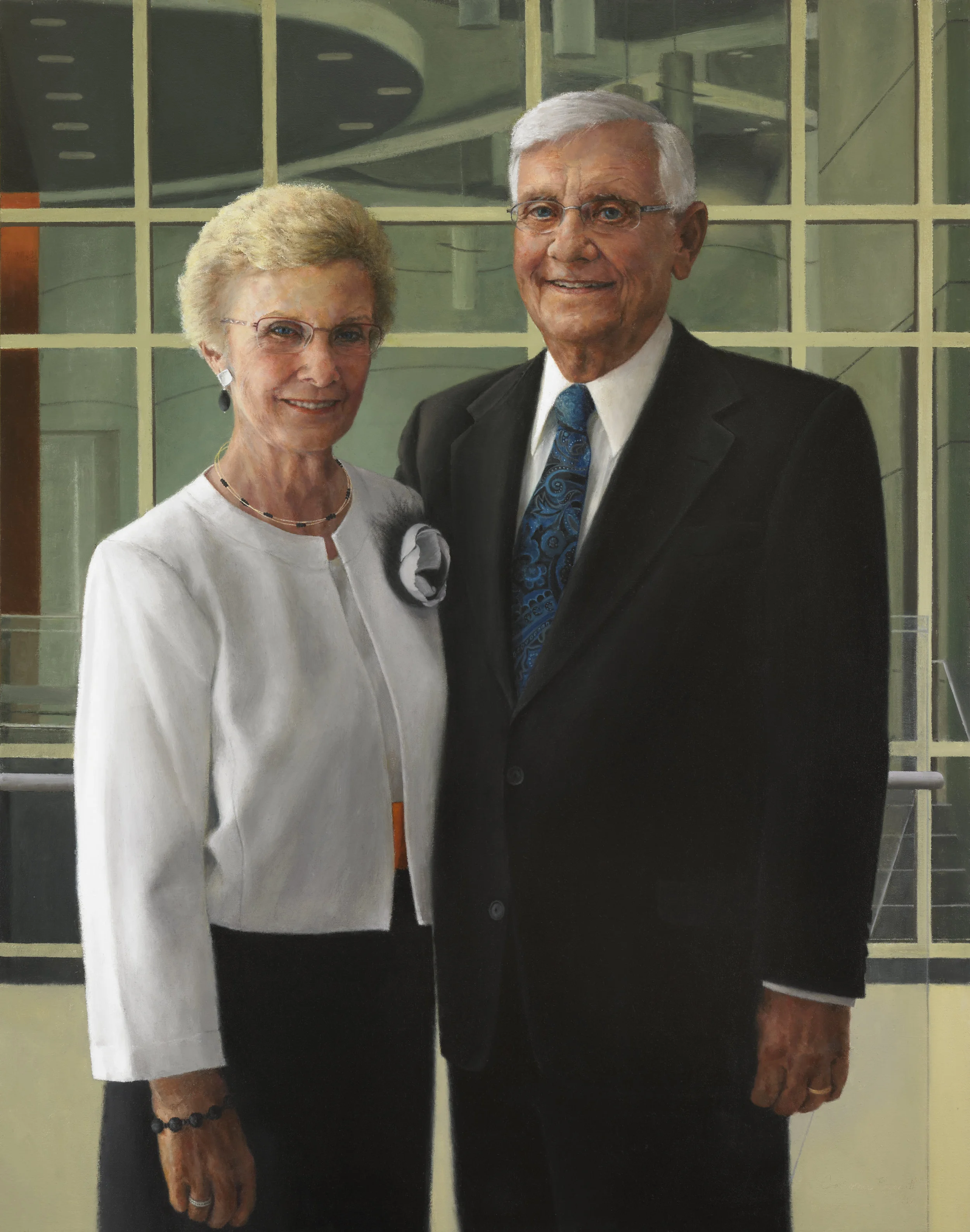 Thank you, Calvin and Janet High , Oil on Canvas, 41" x 32", 2013 High Center for Worship and Performing Arts, Permanent Collection, Messiah College, Grantham, PA