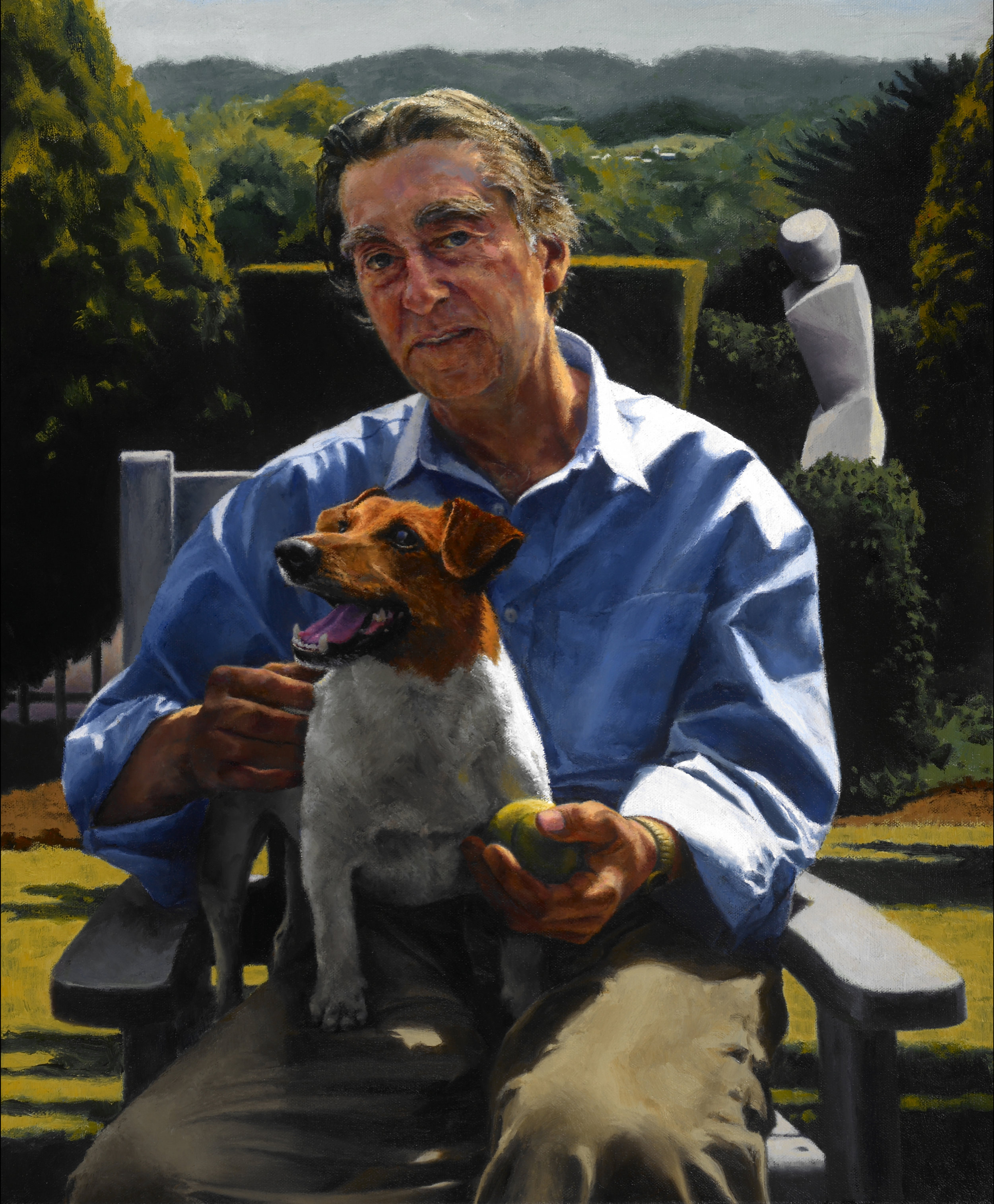   Nick with Jack and Pensee , Oil on Canvas, 2008, 25" x 20"  Private Collection 