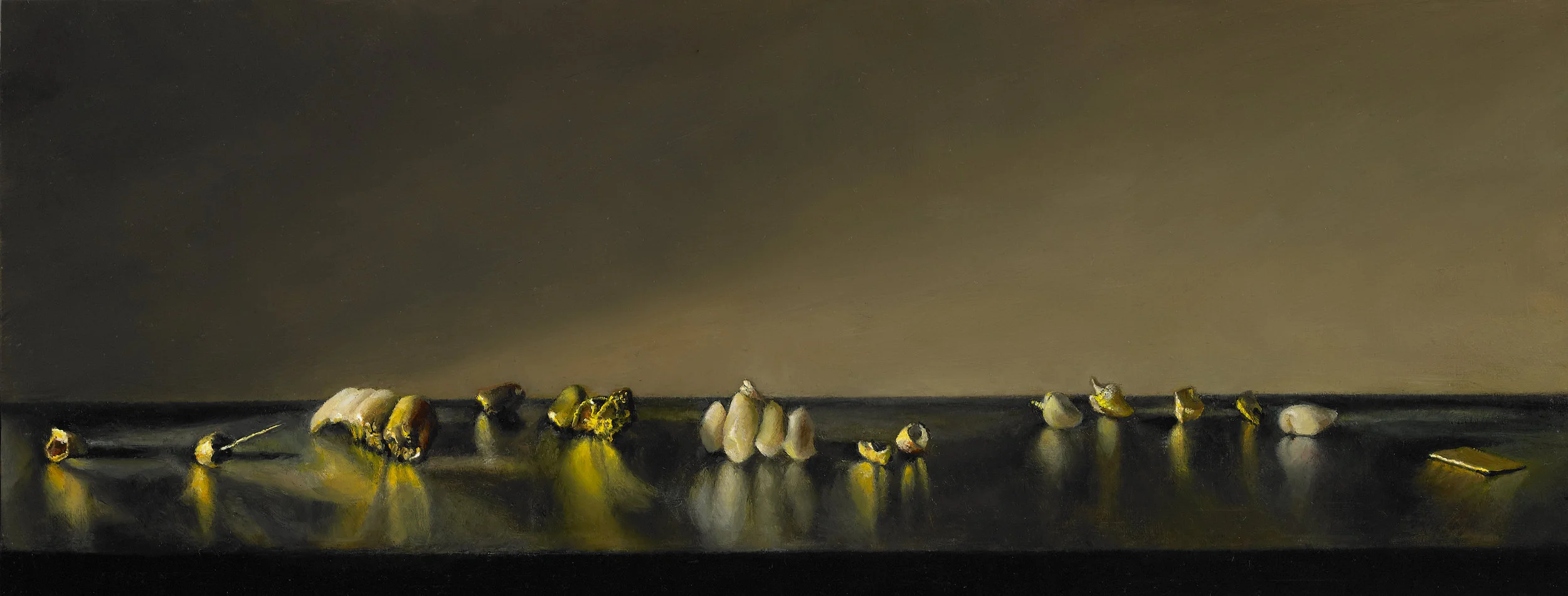 The History of Gold , Oil on Wood Panel, 2011, 5 1/2" x 14"