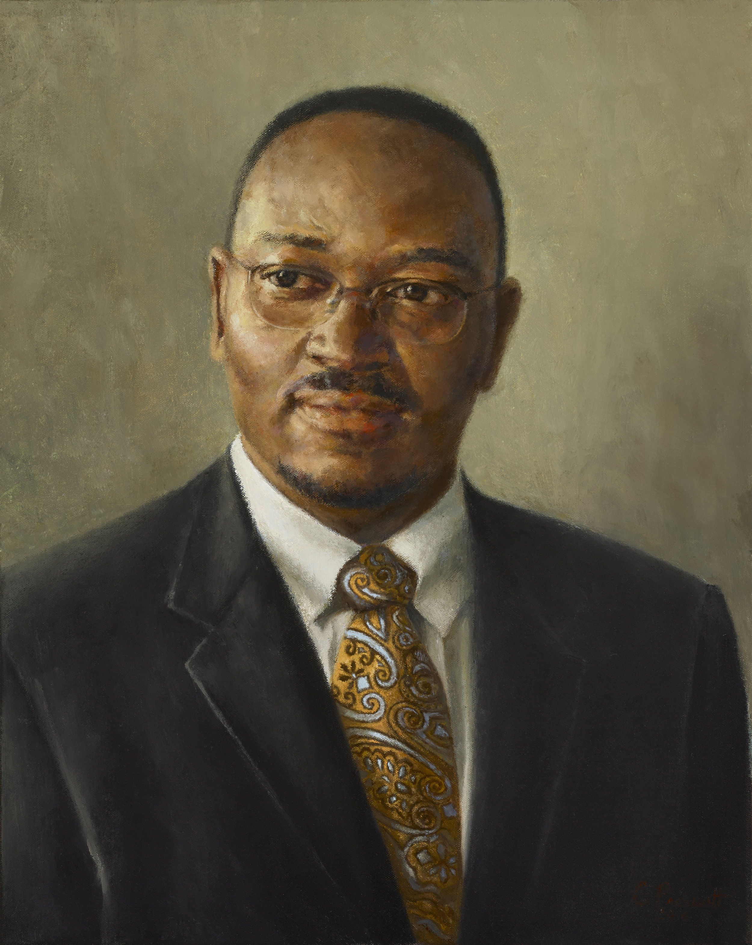   The Honorable Reverend Clementa C. Pinckney, &nbsp;2016, Oil on Canvas, 20” x 16”, Private Collection  Pastor of Emanuel AME Church, Charleston, and one of the nine killed June, 2015 