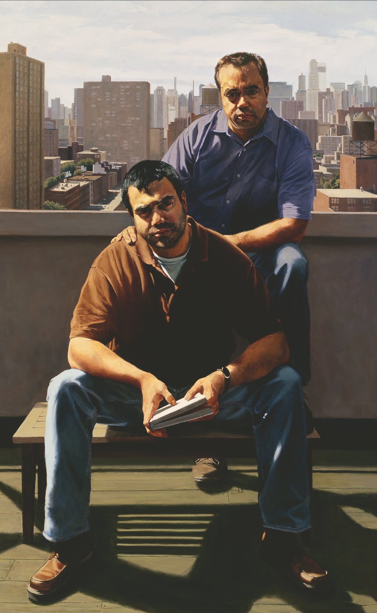   The Armetta Brothers , Oil on Canvas, 2003, 80" x 50" 
