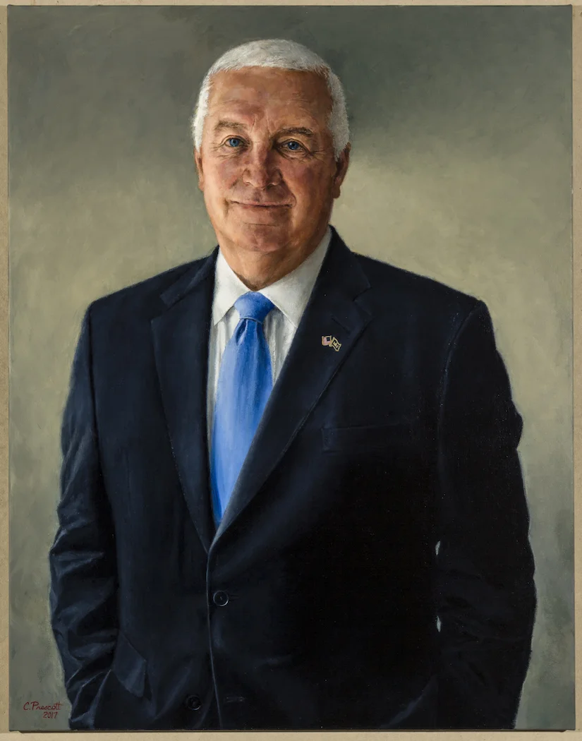 Governor Tom Corbett , Official Portrait , Oil on Canvas, 36.5 x 28.5”, 2018 Collection, State Capitol of Pennsylvania