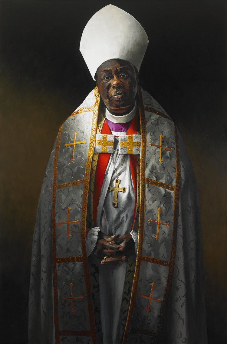    Benoni Ogwal-Abwang, Bishop in Exile, Oil on Canvas, 1995, 60" x 40"    Collection, Messiah College, Grantham, PA 