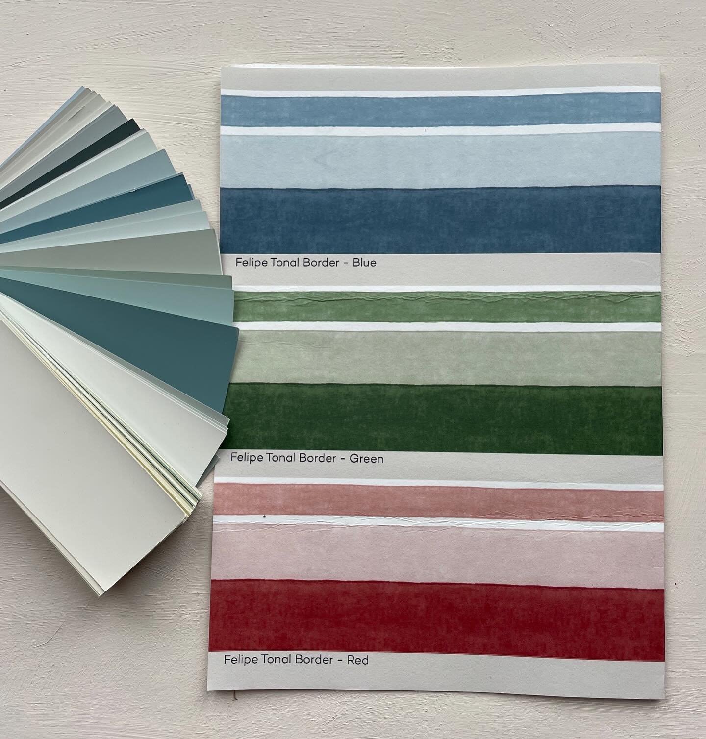 &ldquo;Felipe Border&rdquo; by Dado Atelier &amp; Birdie Fortesque seen here with the greens and blues from Paint Library London on a background of Powder II - so versatile, looks great with our colours especially Robens Honour.

Do you need help pic