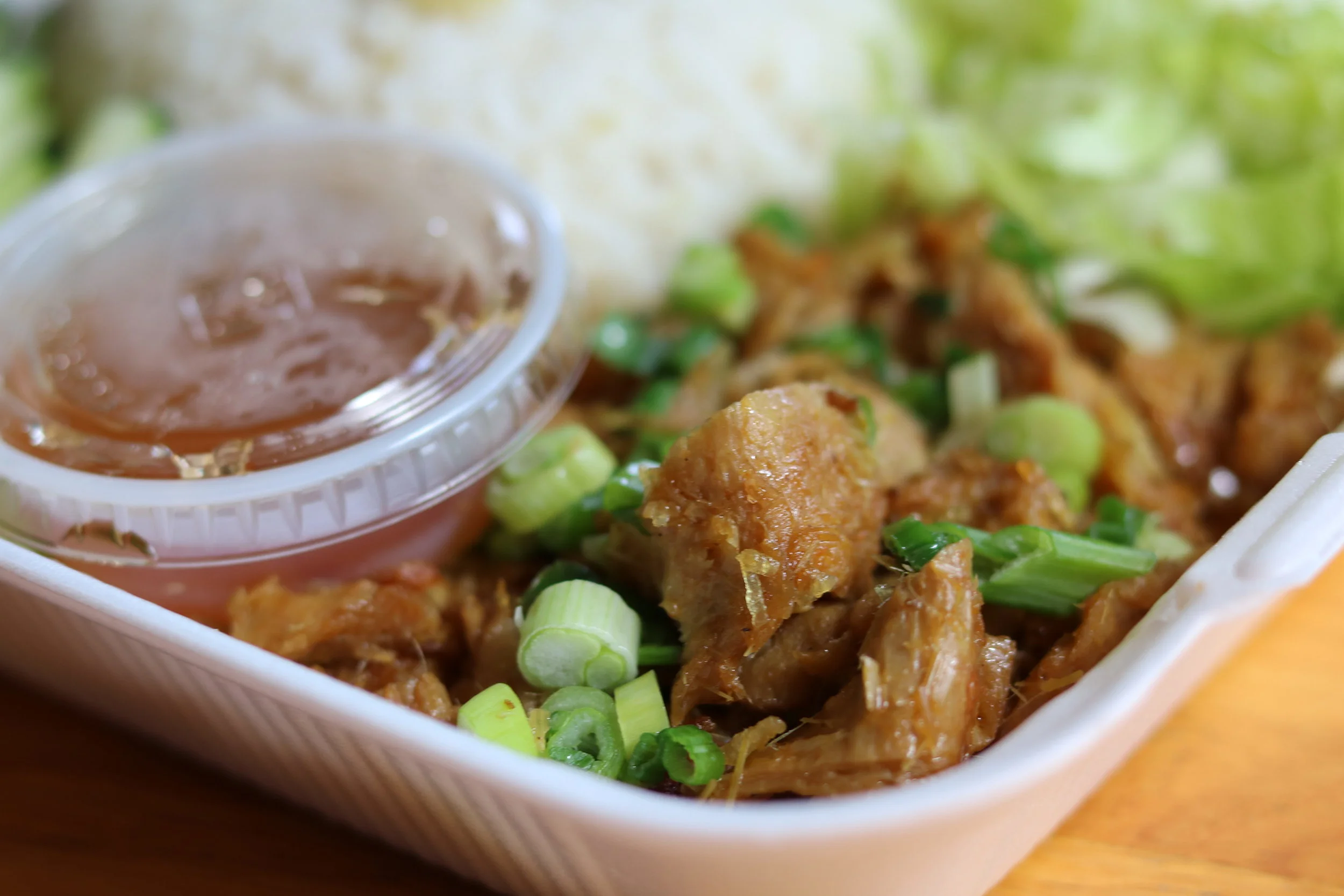 Close up of lemongrass “chicken”