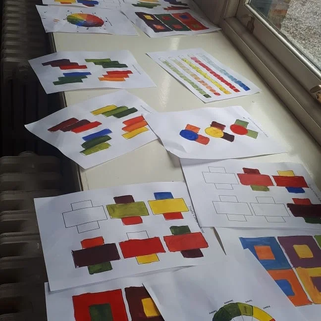 First day of the 4 day workshops when the group did colour theory