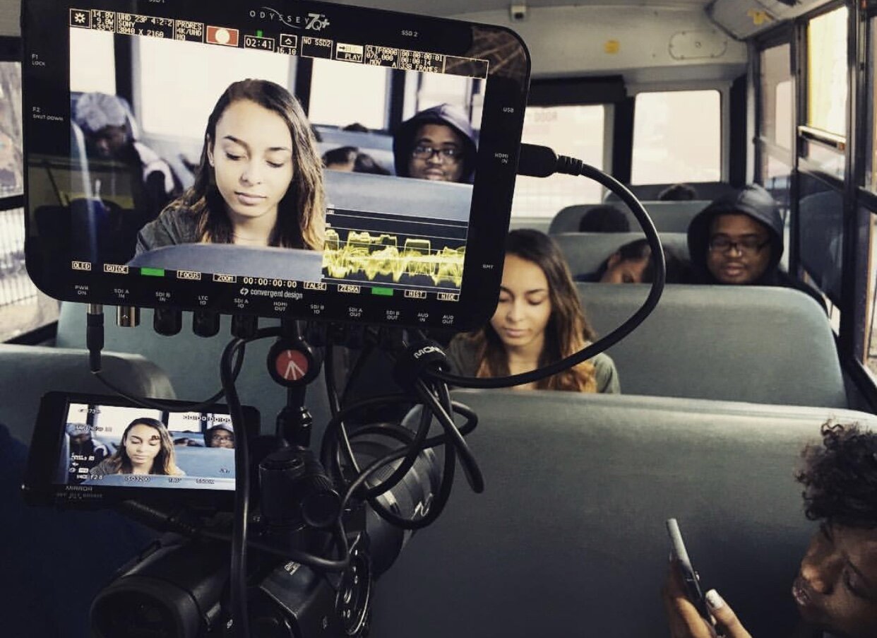 Destiny on set for the CSX train safety commercial.