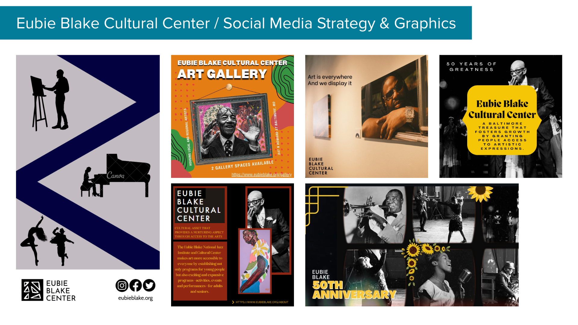  Eubie Blake Cultural Center Social Media Strategy &amp; Graphics   