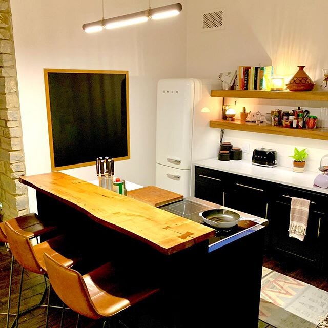 Last weekend&rsquo;s #DIY project was adding a chalk wall in the kitchen! We had a blank canvas and decided to turn it into something useful and amazing. After it was painted, I trimmed it out in oak to match the rest of the house. #weekendproject  #