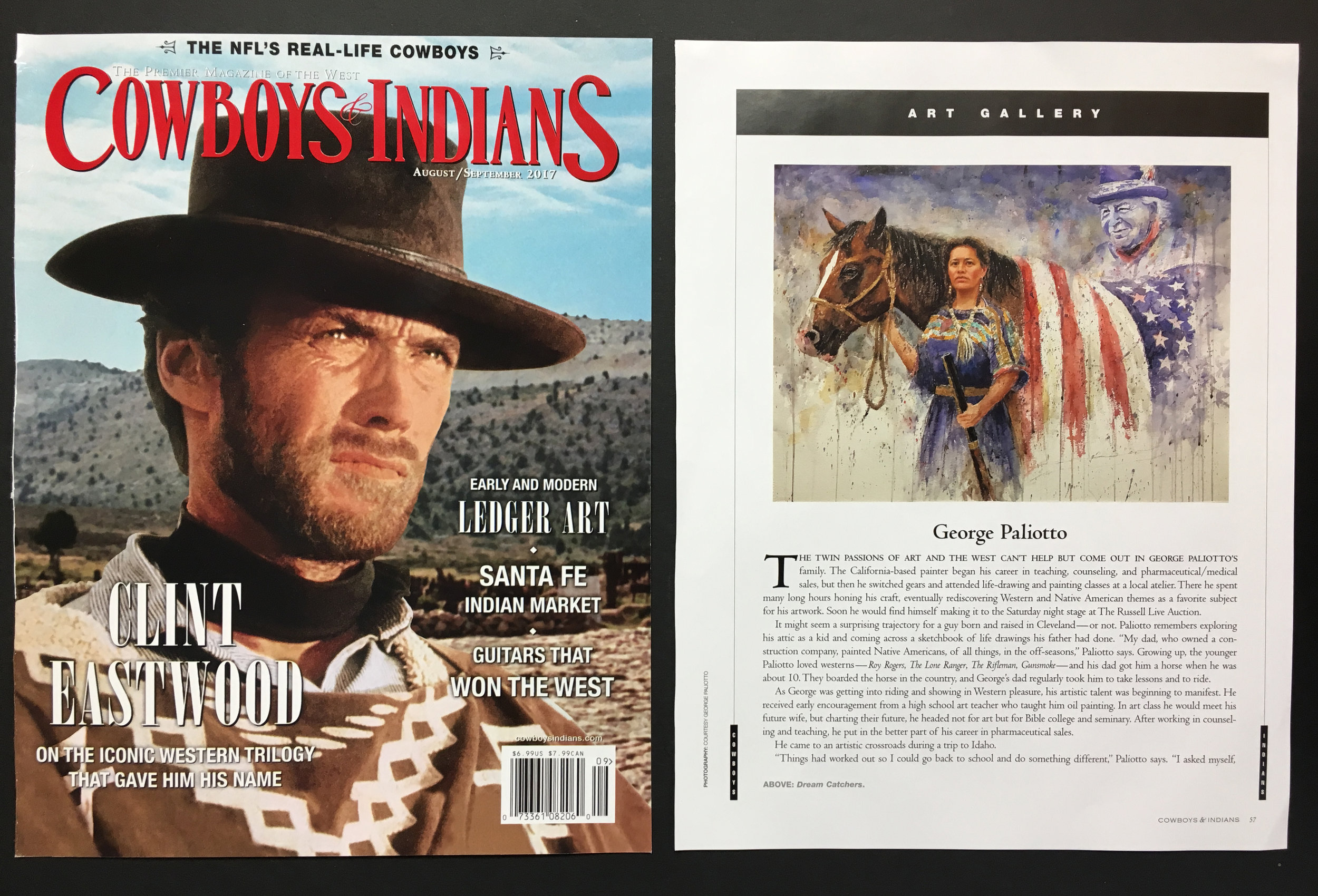 George Paliotto featured in the August 2017 Issue of COWBOYS AND INDIANS magazine