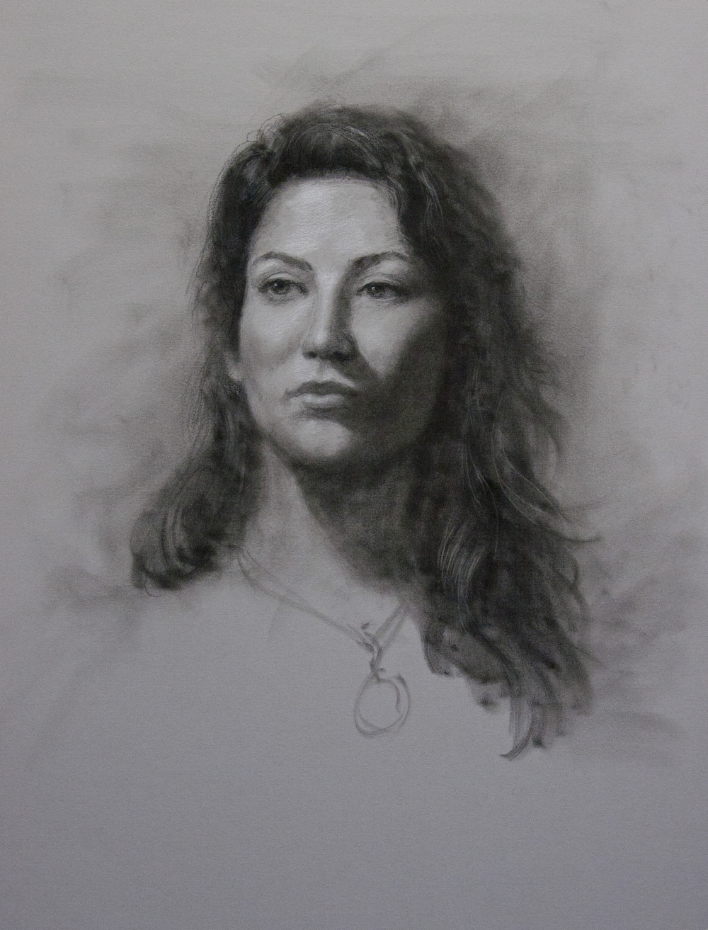 Class Demonstration: charcoal on toned paper by George Paliotto