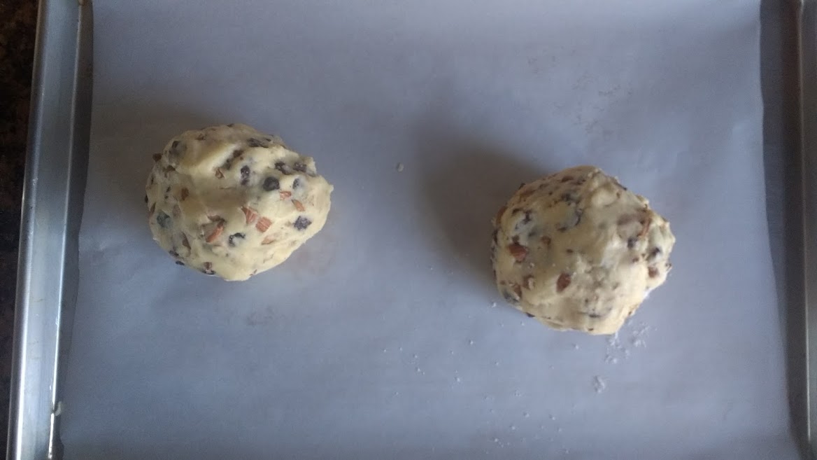 Separate dough into two balls