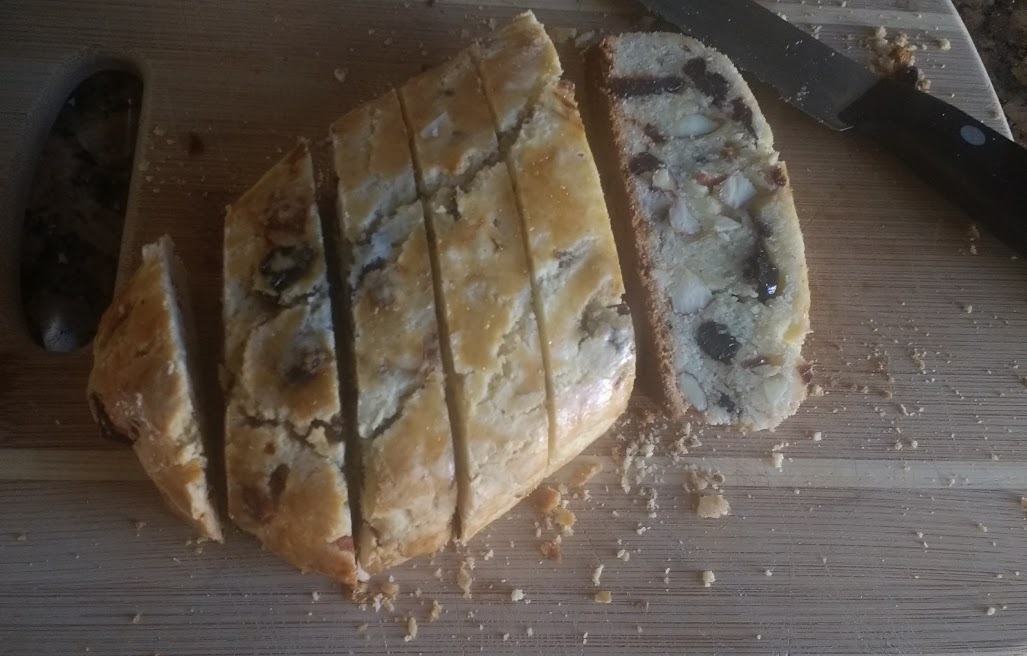 slice on the diagonal -- bonus, you can snack on those little ends!