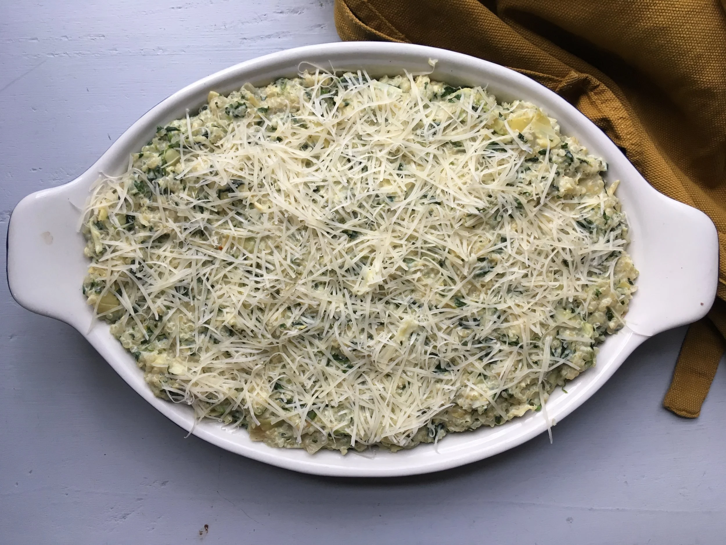Spinach artichoke quinoa bake — Beneath the Crust
