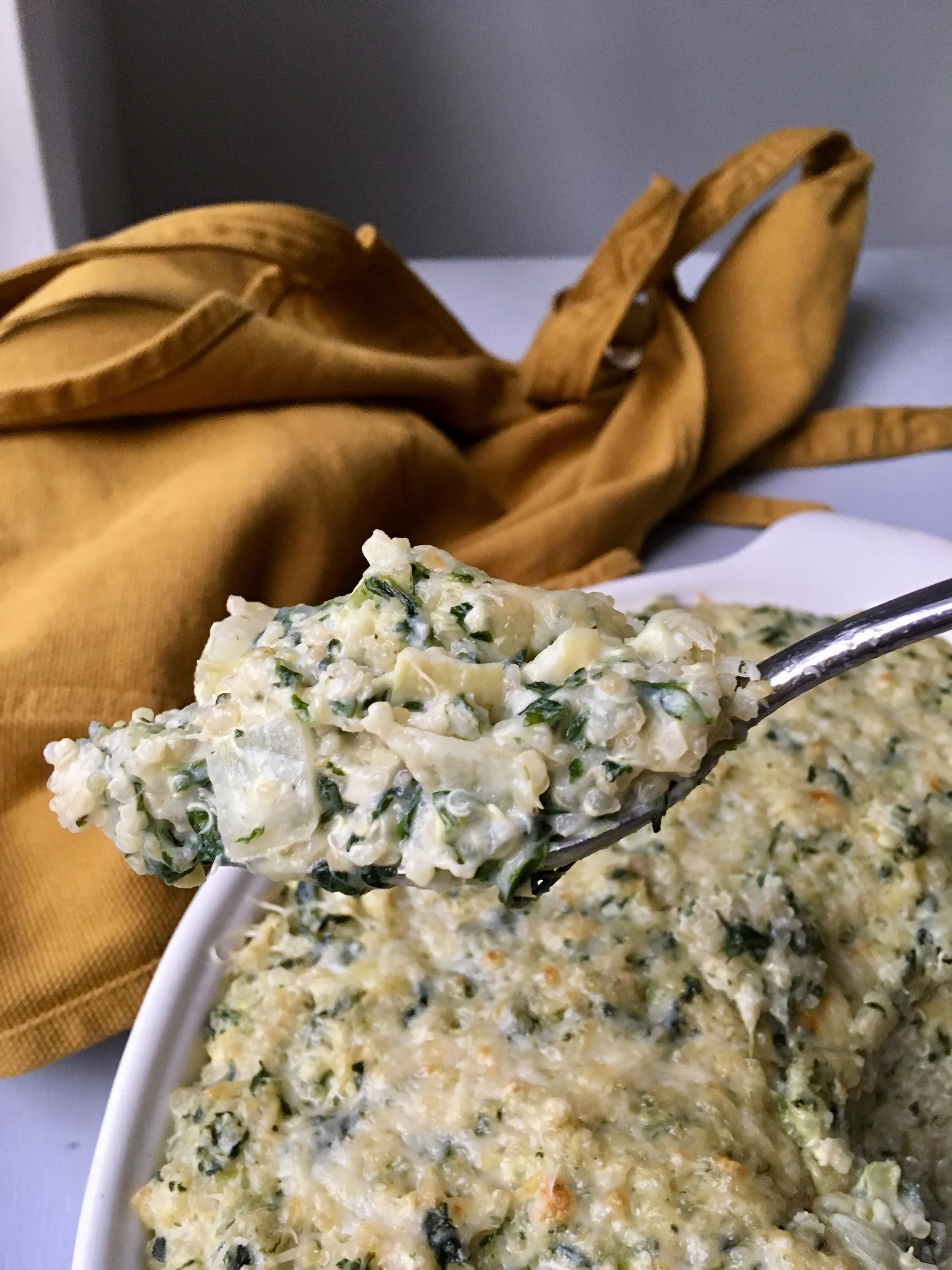 Spinach artichoke quinoa bake — Beneath the Crust