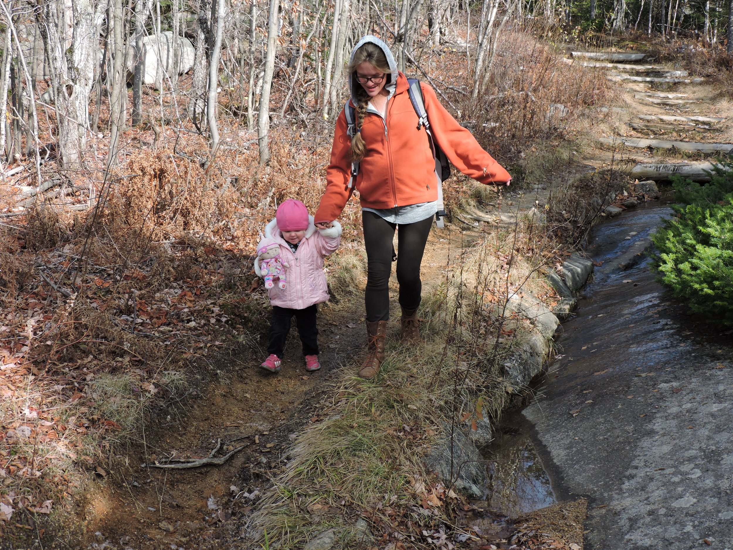  On our final hike of the trip: Black Cap Mountain. We indulged Edith's insistence that Baby come along too.&nbsp; 