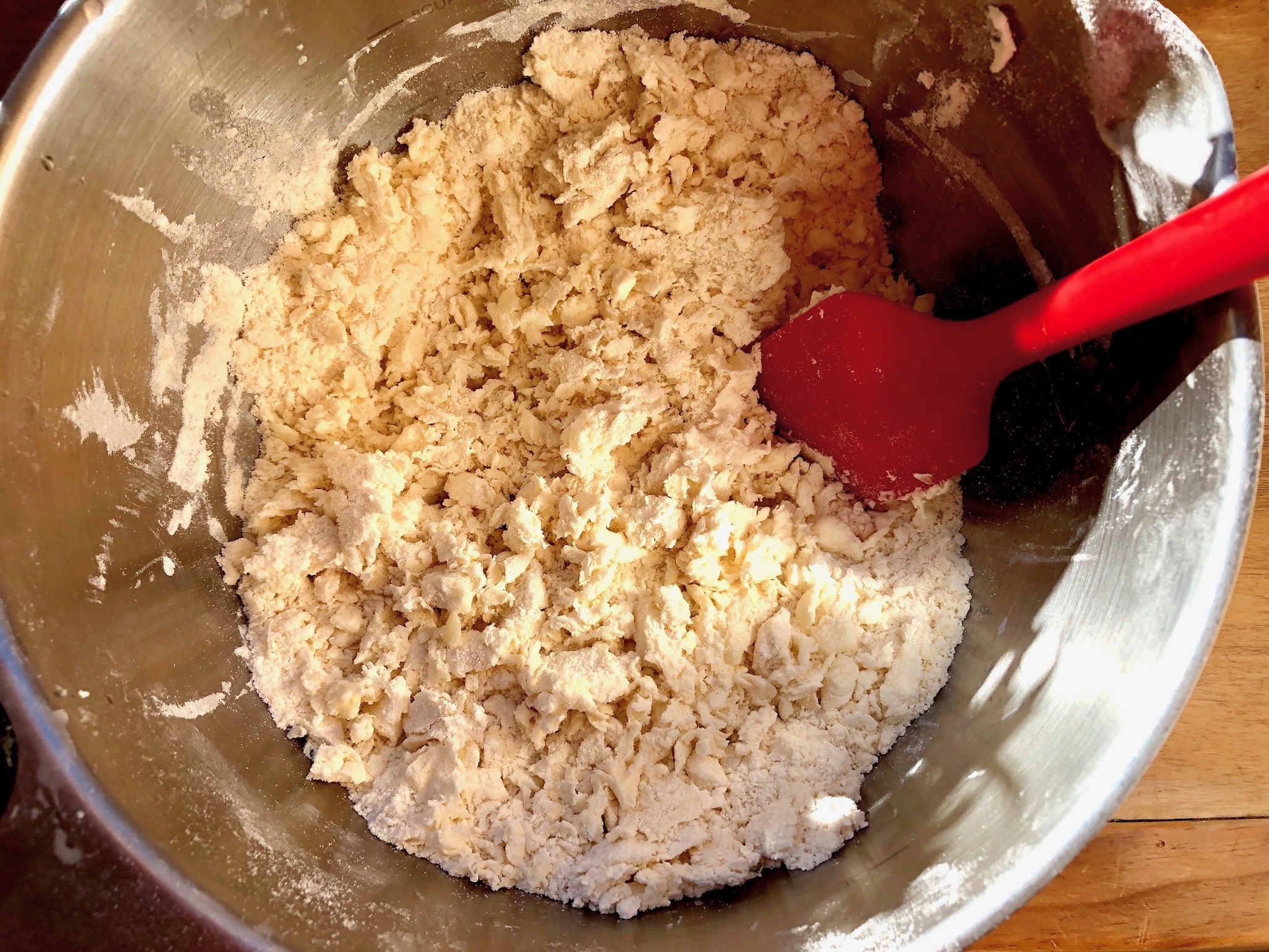 mix until dough begins to hold together