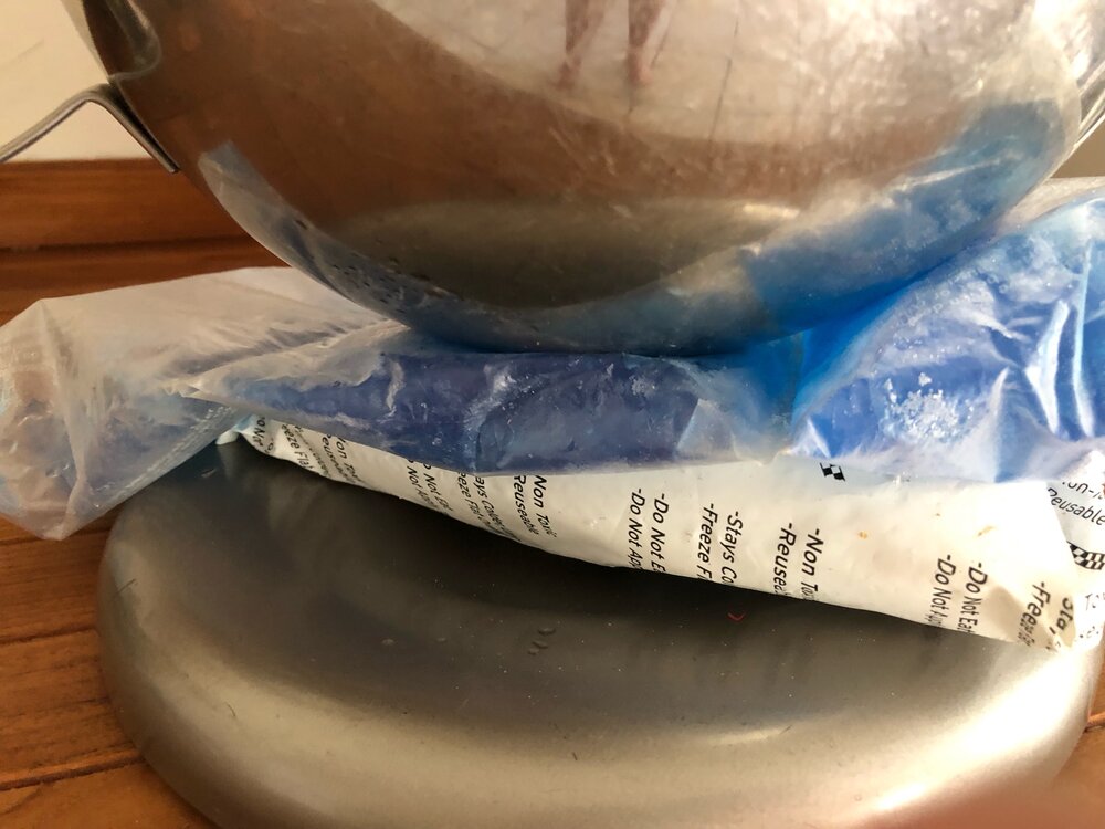  cooling packs help chill bowl/mixture 