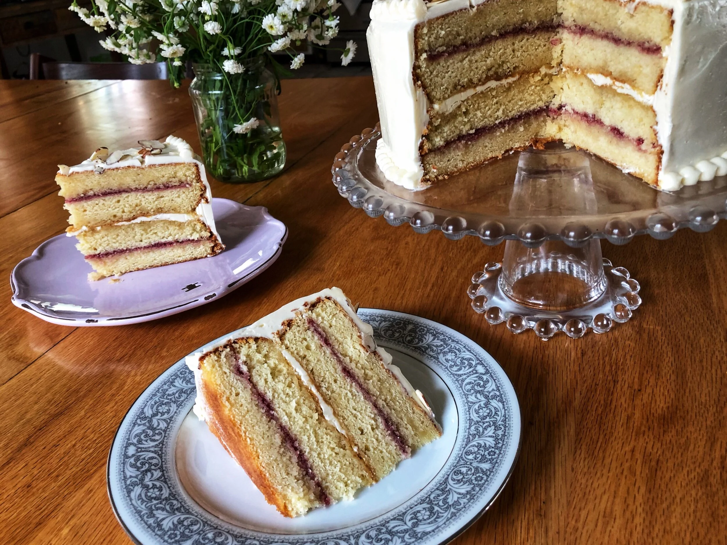 almond raspberry "wedding" cake — Beneath the Crust