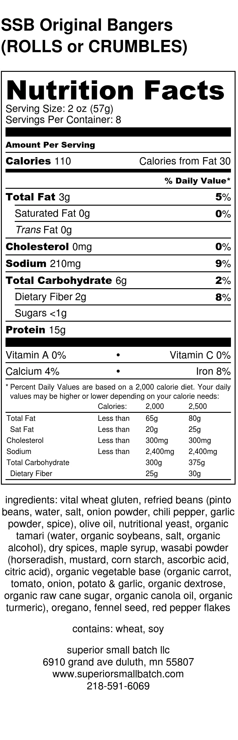 SSB Original Bangers (ROLLS or CRUMBLES) - Nutrition Label.jpg
