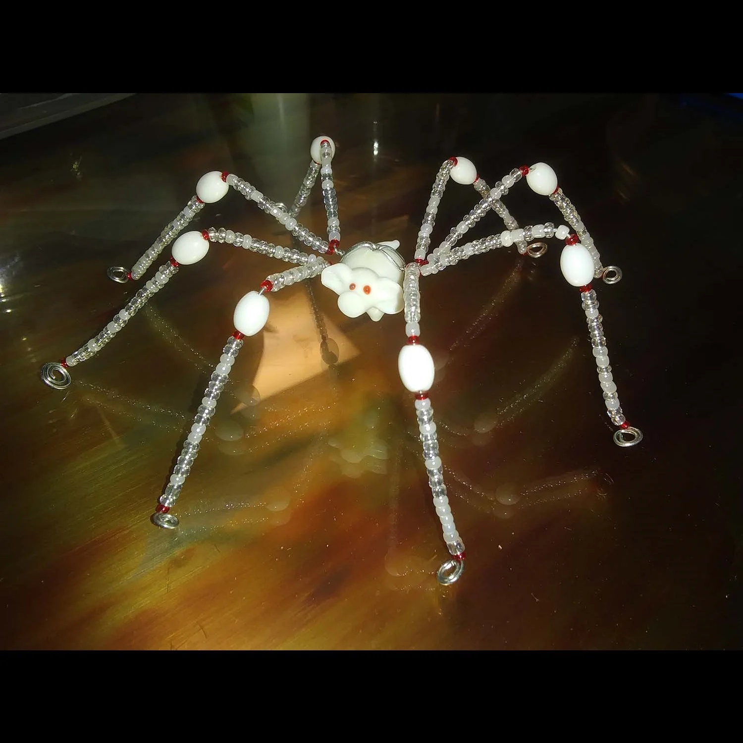 Hand Crafted White & Red "Spider Pig" Spider
