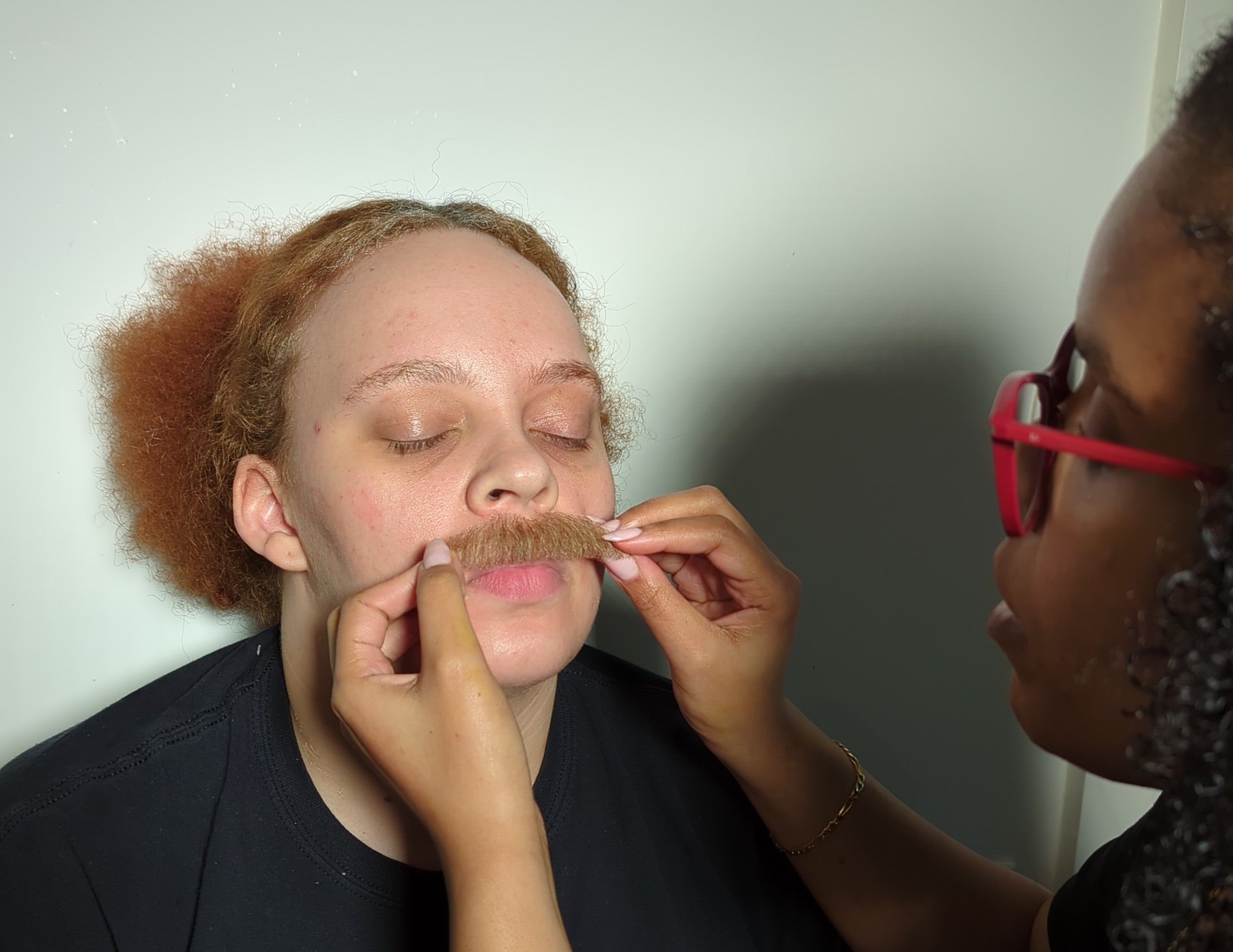 Facial Hair hand laid mustache- in progress