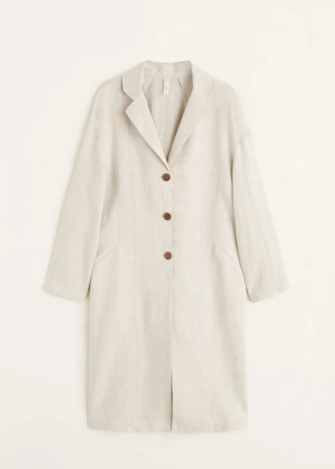 Button Linen-Blend Jacket