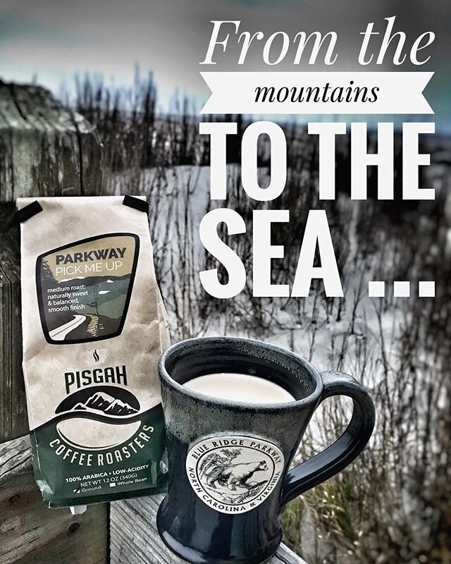 The best part about #nc ? We have the #mountains and the #sea ! When it&rsquo;s 45 degrees on the #nccoast you bring a little #ncmountains over to warm your soul! @pisgahroasters Parkway Pick Me #coffee up is exactly what we need this chilly #beach a